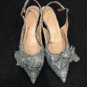Zara plaid kitten heels with a big bow size 39 (size 8)